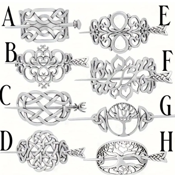 NWT Celtic Knots & Tree of Life Antiqued Silver Tone Barrettes! $8 each or 2/$13 - Picture 2 of 7